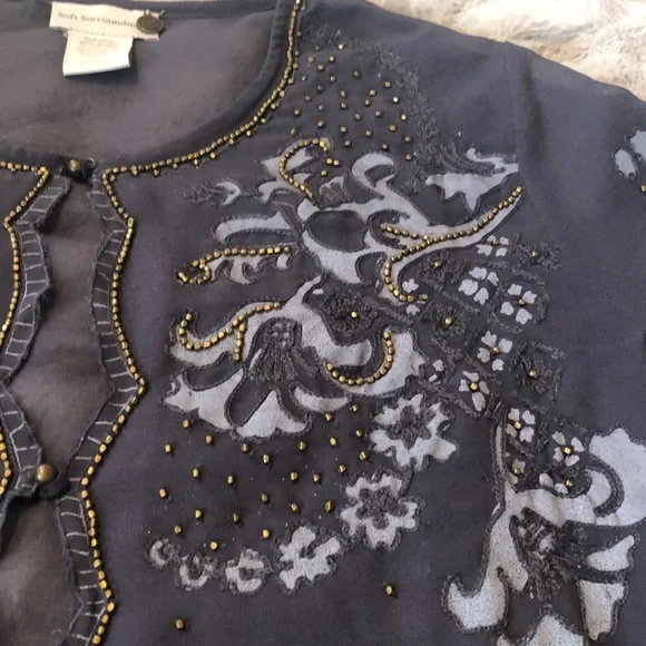 Soft Surroundings Sheer Beaded Cardigan - Picture 3 of 13